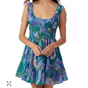 Free people Vernon printed mini dress size S never worn NWT